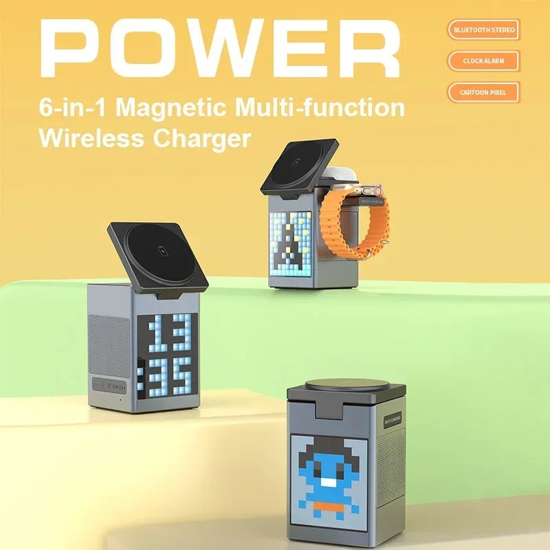 6 in 1 Magnetic Wireless Charger & Speaker 6 in 1 Magnetic Wireless Charger & Speaker
